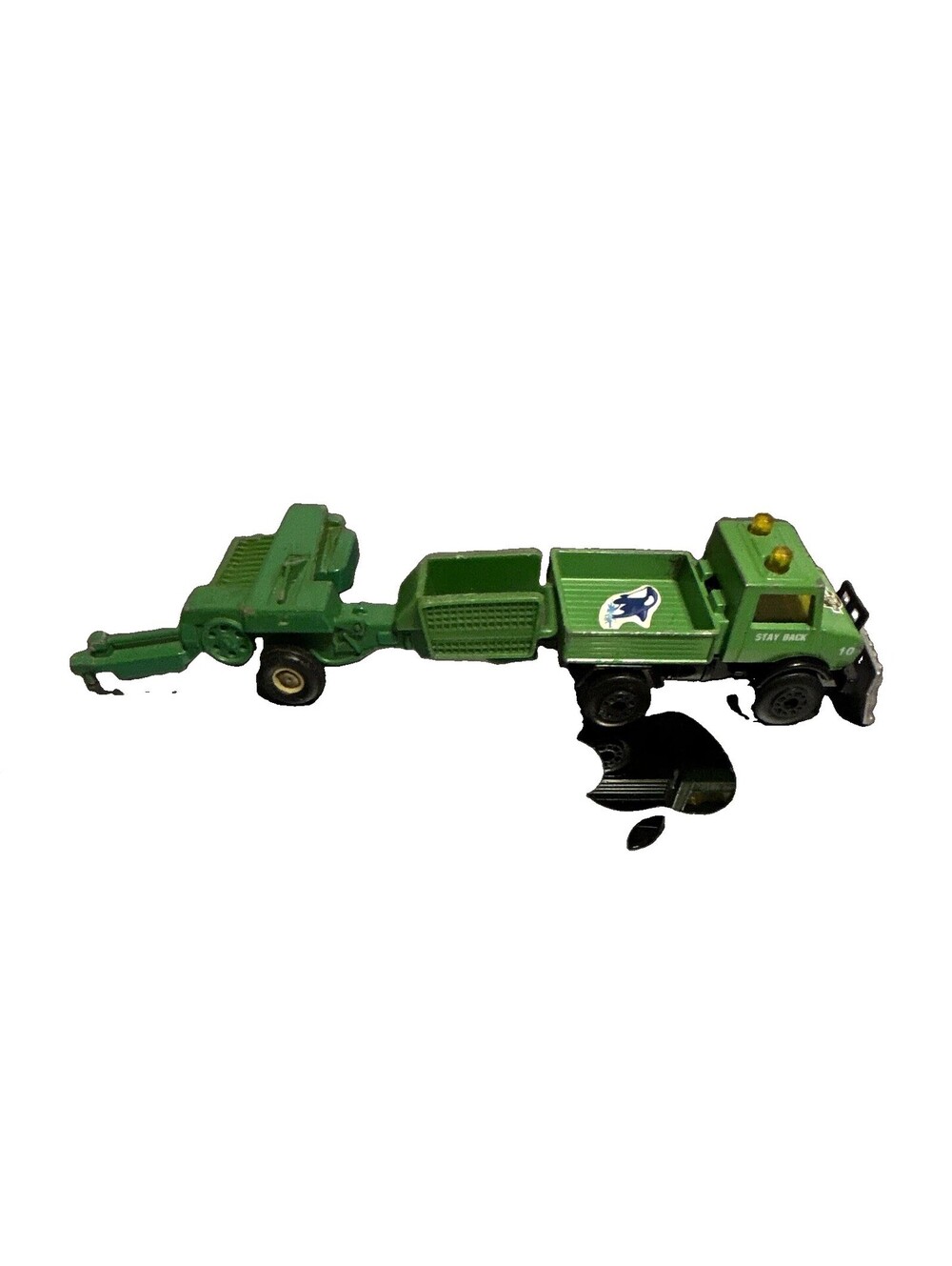 Matchbox Super Kings Mack Dump Truck w/ Trailer Green Diecast 1:64 1973